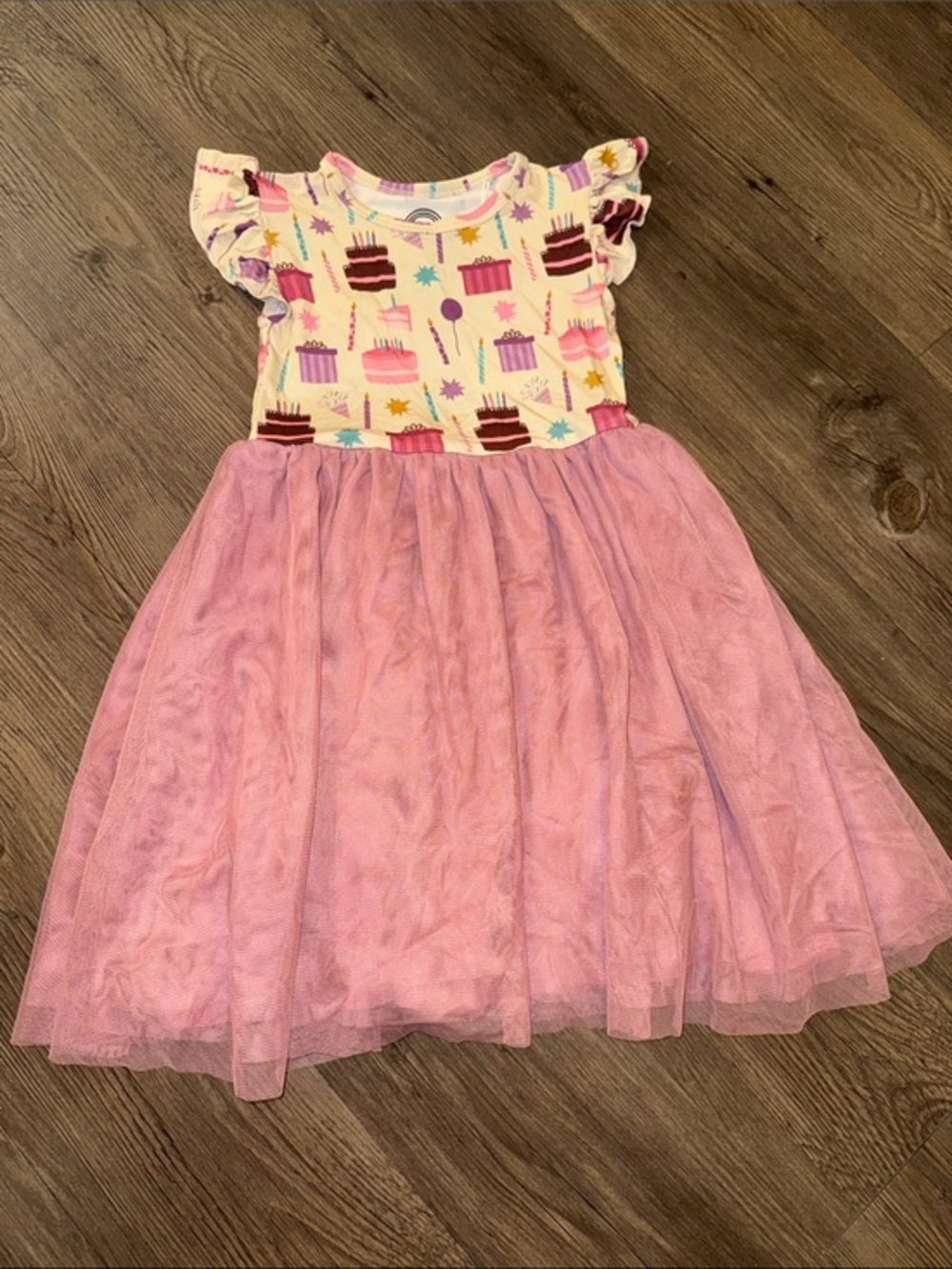 🆕 Emerson and Friends Bamboo Cupcake & Candle Print Tulle Party Dress 4/5. NWT!🎂
